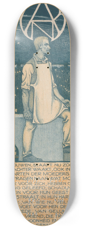 Richard Nicolas Roland Holst - Prent ter gelegenheid van het tienjarig jubileum van de Algemene Nederlandse Diamantbewerkersbond in 1904 8.25 inch art skate deck