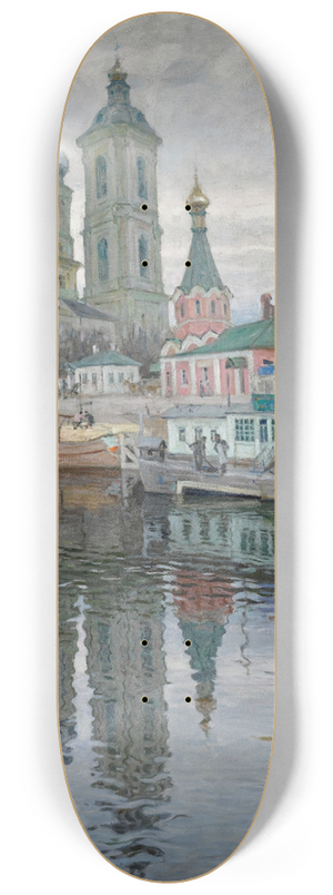 Arnold Borisovich Lakhovsky - View of Vasilievsky Island with the Church of the Annunciation 8.25 inch art skate deck
