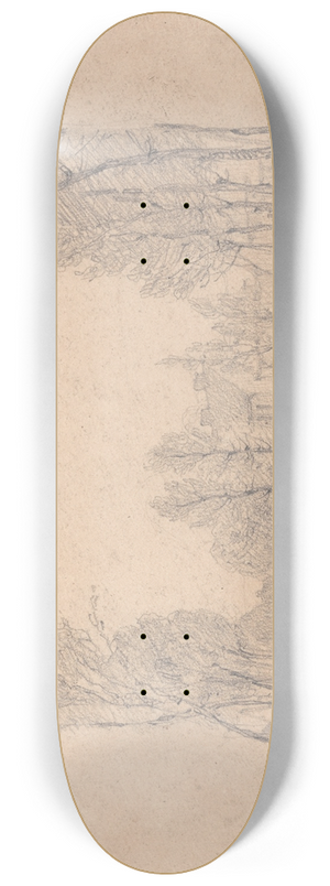Richard Parkes Bonington - A Wooded Stream and a Farmhouse in Normandy 8.25 inch art skate deck
