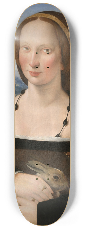 Ridolfo Ghirlandaio - Portrait of a Lady with aRabbit 8.25 inch art skate deck