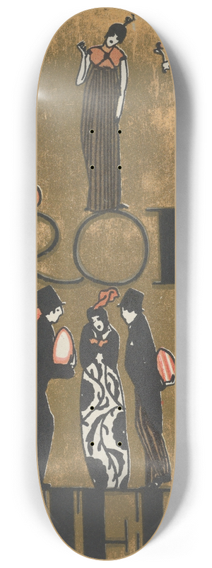 Arnold Nechansky - Happy Easter! (Frohe Ostern!) 8.25 inch art skate deck