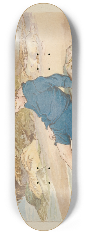 Robert Barnes - Boy Playing by the Sea 8.25 inch art skate deck
