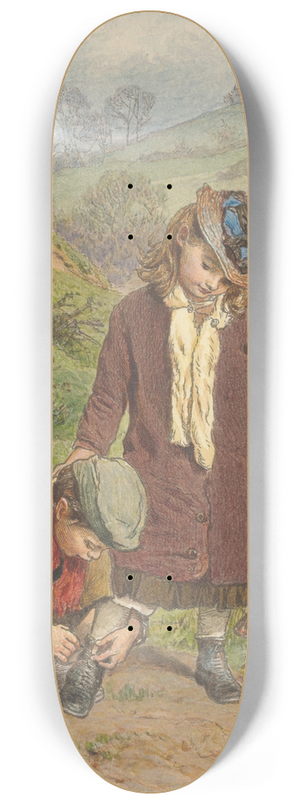 Robert Barnes - Boy Tying a Girls Shoe 8.25 inch art skate deck