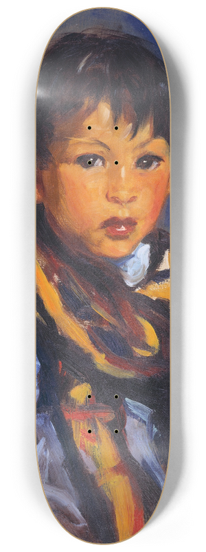 Robert Henri - Boy with Plaid Scarf 8.25 inch art skate deck