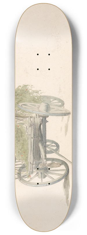 Robert Hills - A Wagon With Hops and Two Sketches of Horses 8.25 inch art skate deck