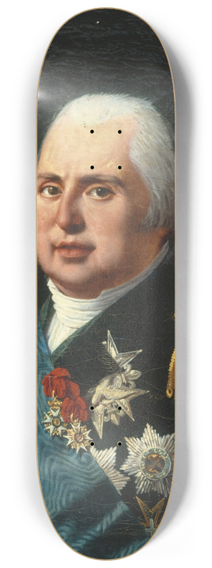 Robert Jacques Franois Lefvre - Portrait de Louis XVIII (1755-1824), roi de France 8.25 inch art skate deck