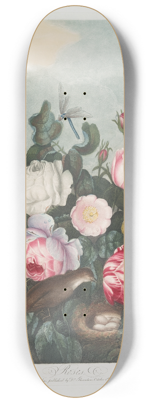 Robert John Thornton - Roses 8.25 inch art skate deck