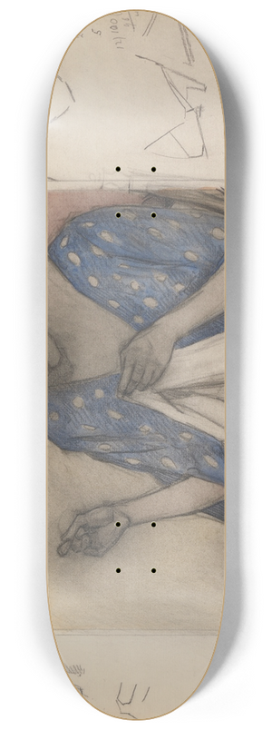 Robert Polhill Bevan - Study of a Woman Sewing 8.25 inch art skate deck