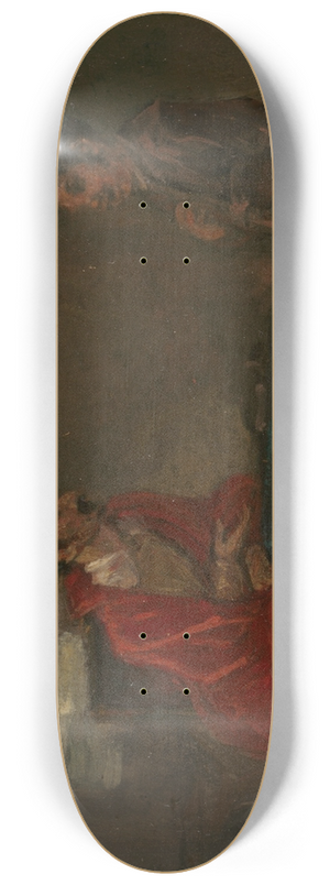 Robert Smirke - Illustration for Don Quixote, Two Figures at a Table 8.25 inch art skate deck