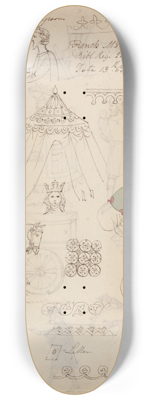 Robert Smirke - Studies From a French MSS Bible Registry 8.25 inch art skate deck