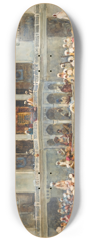 Robert Weir Allan - Figures before a mosque 8.25 inch art skate deck