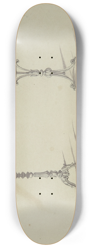 Robert William Hume - Two Designs for Flower Stands 8.25 inch art skate deck