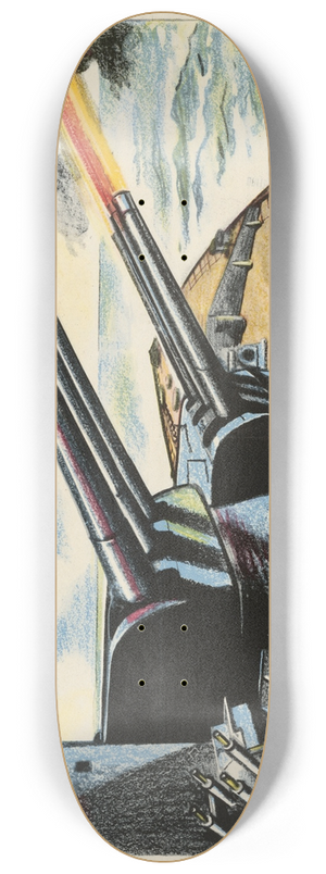 Roland Davies - Big Guns of a British Battleship 8.25 inch art skate deck Roland Davies - Big Guns of a British Battleship 8.25 inch art skate deck