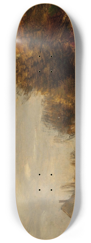 Roman Kazimierz Kochanowski - Autumn landscape with a cottage at waterside 8.25 inch art skate deck Roman Kazimierz Kochanowski - Autumn landscape with a cottage at waterside 8.25 inch art skate deck