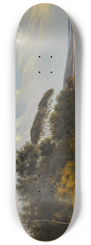 Roman School - A view of the Roman Campagna with the Claudio aqueduct 8.25 inch art skate deck Roman School - A view of the Roman Campagna with the Claudio aqueduct 8.25 inch art skate deck