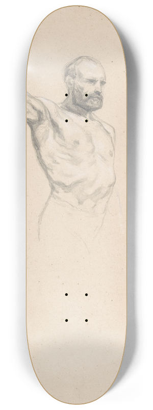 Rosa Bonheur - Bearded, bare-chested male figure, study for The Horse Fair 8.25 inch art skate deck