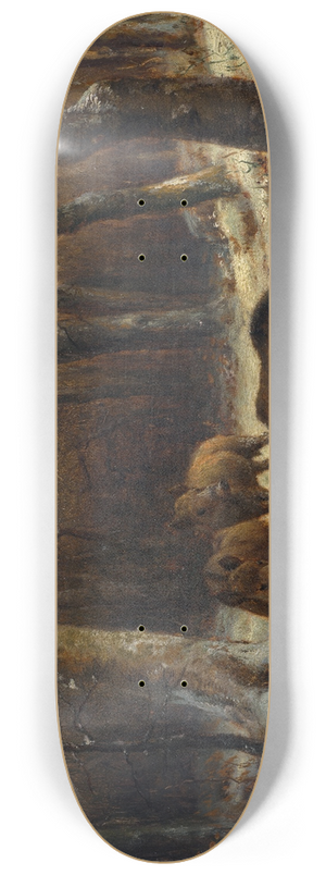 Rosa Bonheur - Wild Boars in the Snow 8.25 inch art skate deck