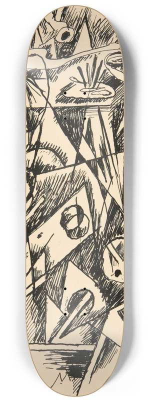 Rudolf Bauer - Untitled (AbstractForms) 8.25 inch art skate deck