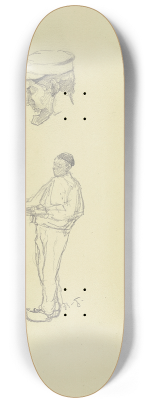 Rudolf Gudden - Kopf und Krper eines Arbeiters aus der Groen Spinnerei von Edam 8.25 inch art skate deck