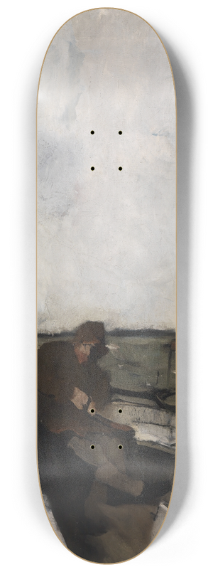 Rudolf Hirth du Frnes - The painters Leibl and Sperl in a sailing boat 8.25 inch art skate deck