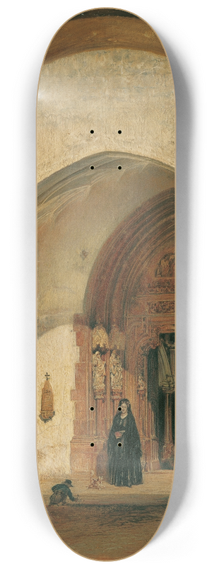 Rudolf von Alt - Das Portal der Stiftskirche Nonnberg in Salzburg 8.25 inch art skate deck