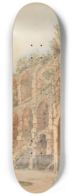 Rudolf von Alt - Die Burgruine Emmerberg in der neuen Welt bei Wiener Neustadt 8.25 inch art skate deck