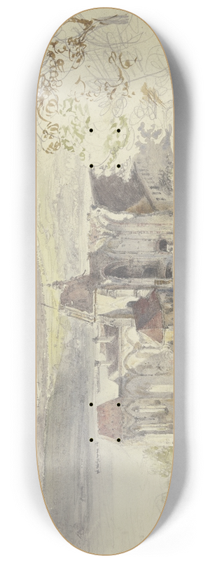 Rudolf von Alt - Die Ruinen der Klosterkirche Susenstein an der Donau 8.25 inch art skate deck