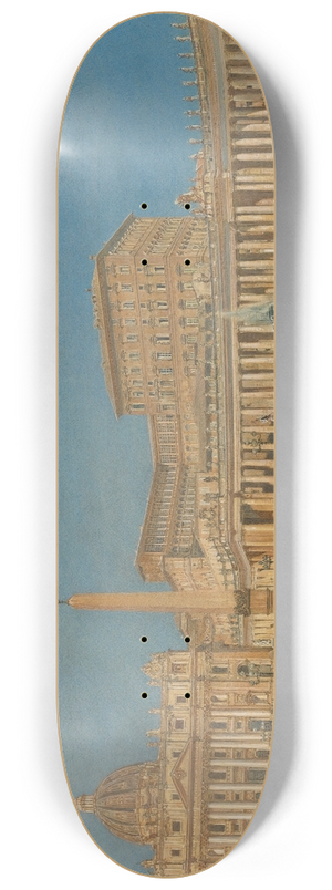 Rudolf von Alt - St Peters Square, Rome) 8.25 inch art skate deck