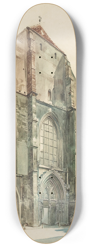 Rudolf von Alt - The Minorite Church in Vienna 8.25 inch art skate deck