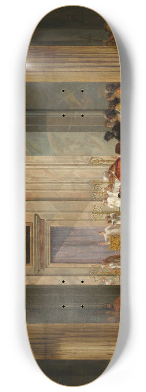 Salomon de Bray - The Queen Of Sheba Before The Temple Of Solomon In Jerusalem 8.25 inch art skate deck