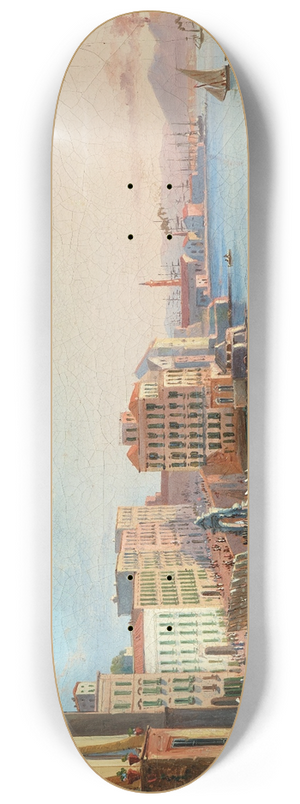 Salvatore Candido - A View of Naples from Santa Lucia 8.25 inch art skate deck