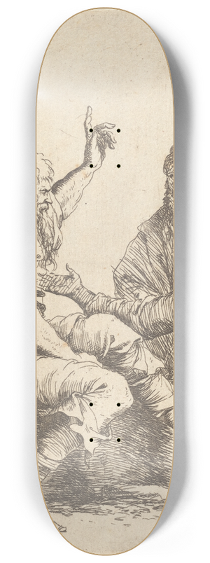 Salvator Rosa - Four men in Conversation 8.25 inch art skate deck