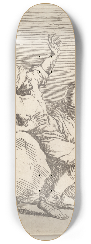 Salvator Rosa - Man, Pointing Upward, and Soldier in Repose 8.25 inch art skate deck