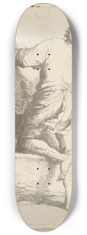 Salvator Rosa - Man with Staff Seen from Behind 8.25 inch art skate deck
