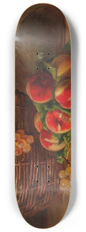 Arthur-Alfred Brunel de Neuville - Fruit Still Life with Peaches and Grapes 8.25 inch art skate deck