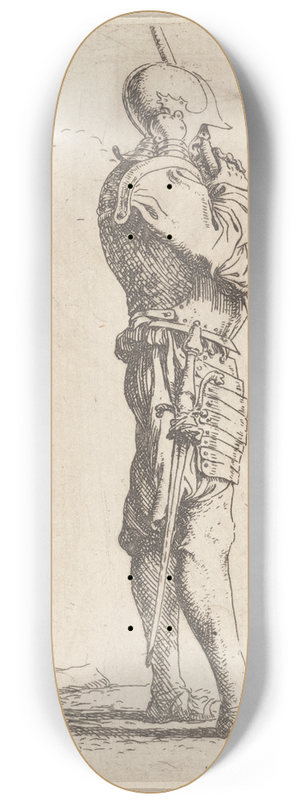 Salvator Rosa - Soldier Supported by a Long Cane, Facing Right 8.25 inch art skate deck