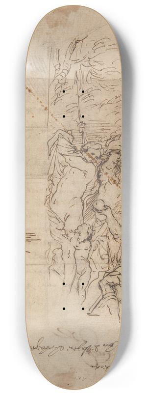Salvator Rosa - Study for a Judgment of Paris and Other Figure Studies 8.25 inch art skate deck