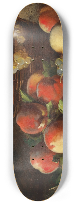 Arthur-Alfred Brunel de Neuville - Still Life with Apples and Grapes 8.25 inch art skate deck