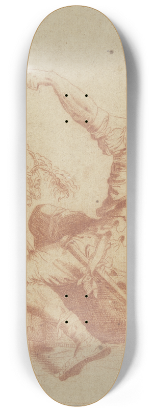 Salvator Rosa - Two sitting soldiers 8.25 inch art skate deck