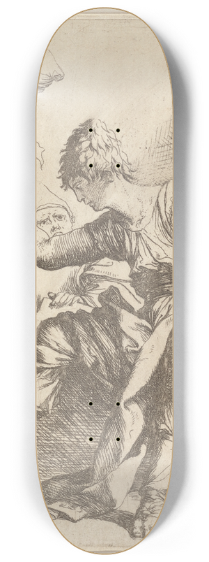 Salvator Rosa - Young Man, Seated 8.25 inch art skate deck