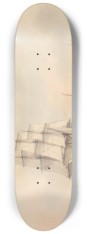 Samuel Atkins - A Warship Preparing to Leave the Anchorage 8.25 inch art skate deck