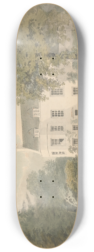 Samuel Davis - A White House in a Garden Setting 8.25 inch art skate deck