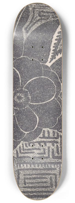 Samuel Jessurun de Mesquita - Camelia (zwart; rondom een doolhofachtig patroon) 8.25 inch art skate deck