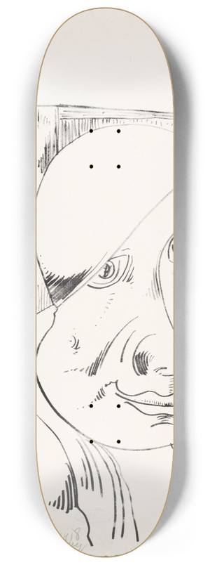 Samuel Jessurun de Mesquita - Fantasie; mannenkop met scheve muts, half over het rechteroog 8.25 inch art skate deck