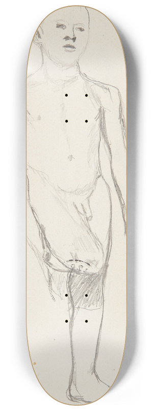 Adolf Sternschuss - akt chopca stojcego na jednej nodze 8.25 inch art skate deck