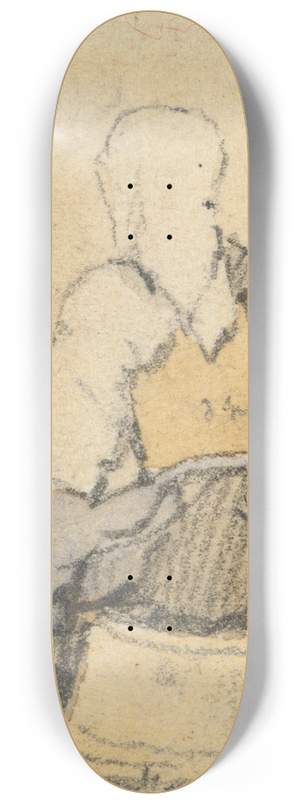 Samuel Prout - A Seated Peasant Woman Seen From Behind 8.25 inch art skate deck