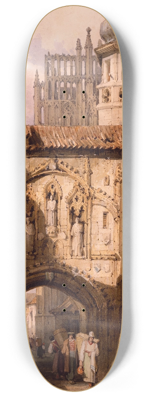 Samuel Prout - A View in Nuremberg. 8.25 inch art skate deck