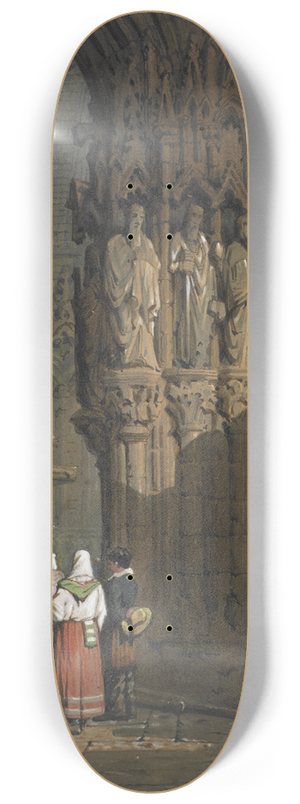 Samuel Prout - Figures, cathedral interior 8.25 inch art skate deck