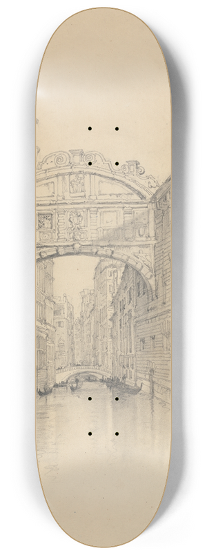 Samuel Prout - The Bridge of Sighs, Venice 8.25 inch art skate deck