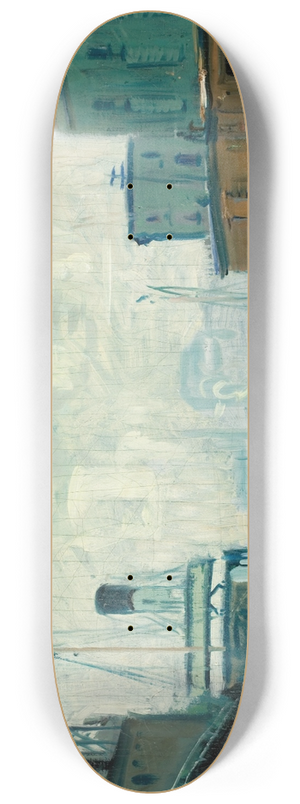Arthur Clifton Goodwin - Dock Scene, Boston 8.25 inch art skate deck